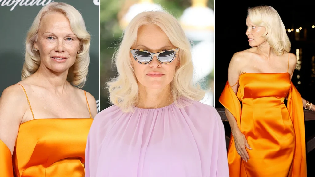 Pamela Anderson métamorphosée à Venise : son blond platine transparent façon Marilyn qui fait sensation
